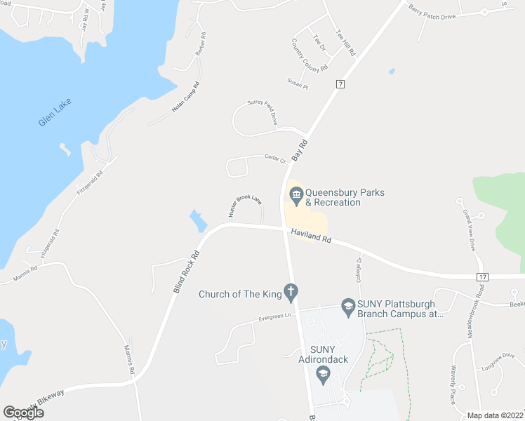 map of restaurants, bars, coffee shops, grocery stores, and more near 25 Hunter Brook Lane in Queensbury