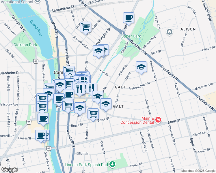 map of restaurants, bars, coffee shops, grocery stores, and more near 37 Shade Street in Cambridge