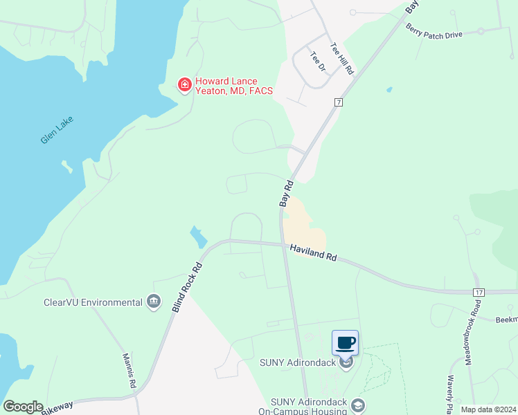 map of restaurants, bars, coffee shops, grocery stores, and more near 18 Hunter Brook Lane in Queensbury