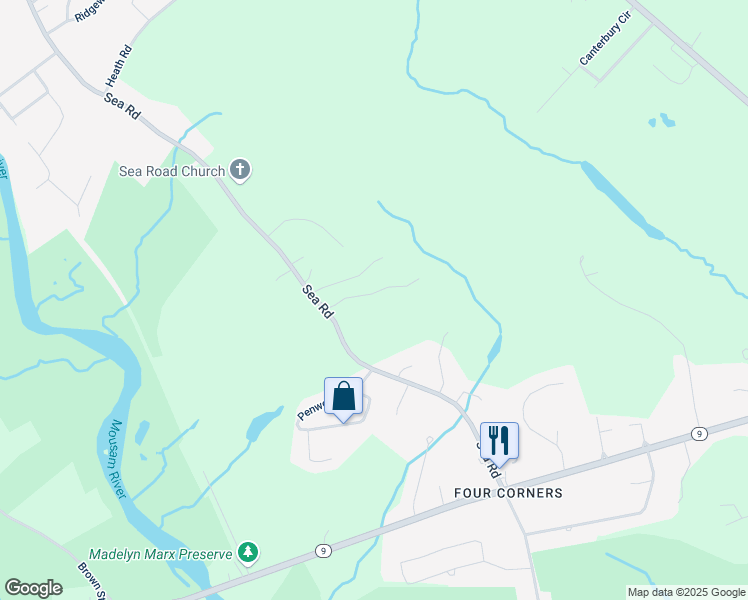 map of restaurants, bars, coffee shops, grocery stores, and more near 9 Cranberry Lane in Kennebunk