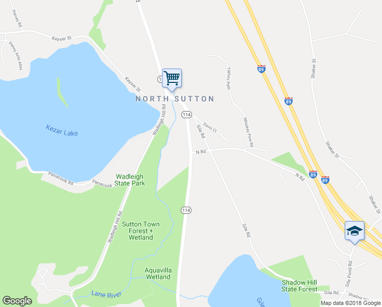 map of restaurants, bars, coffee shops, grocery stores, and more near 1486 New Hampshire 114 in Sutton