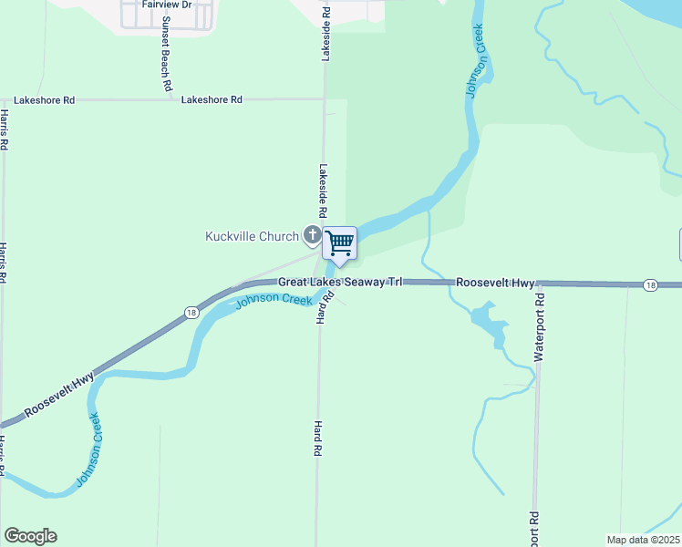 map of restaurants, bars, coffee shops, grocery stores, and more near 13265 Roosevelt Highway in Waterport