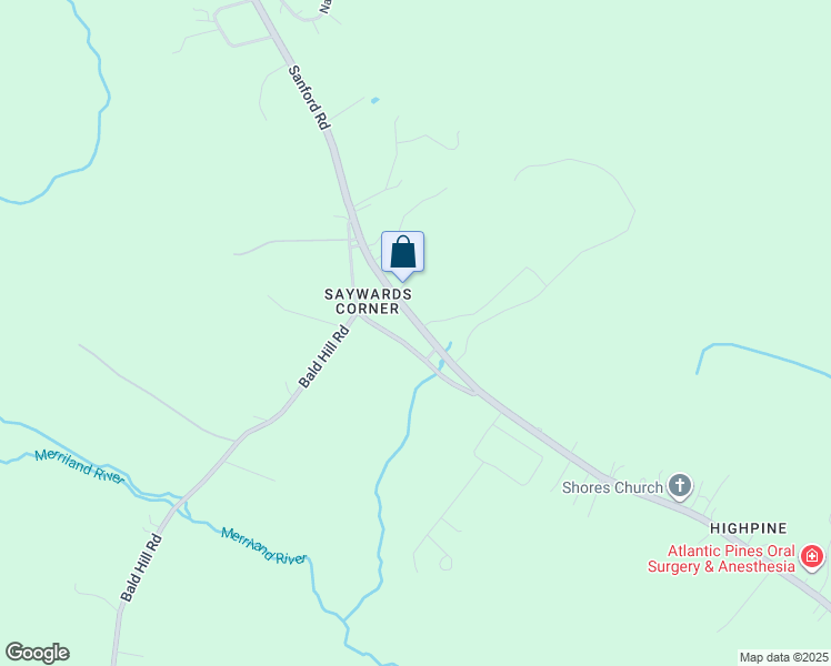 map of restaurants, bars, coffee shops, grocery stores, and more near 2335 Sanford Road in Wells