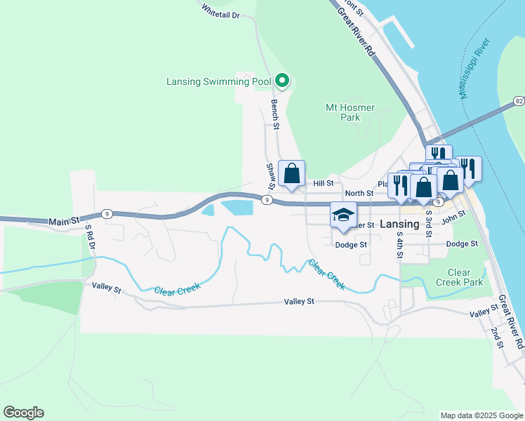 map of restaurants, bars, coffee shops, grocery stores, and more near 801 Old Road No 29 in Lansing