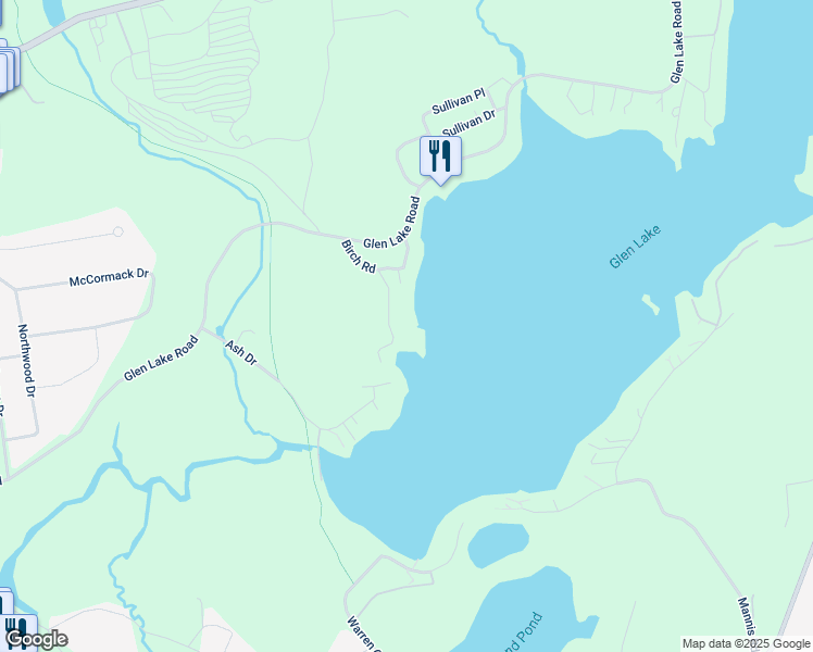 map of restaurants, bars, coffee shops, grocery stores, and more near 37 Birch Road in Lake George