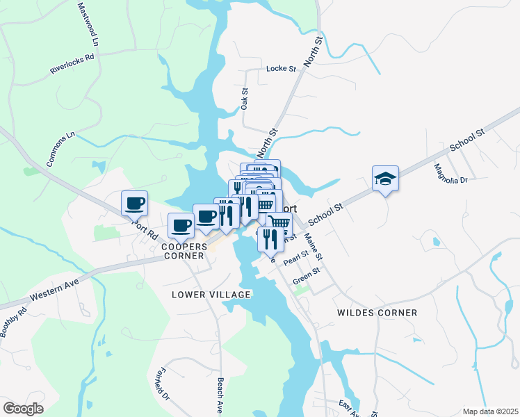 map of restaurants, bars, coffee shops, grocery stores, and more near in Kennebunkport
