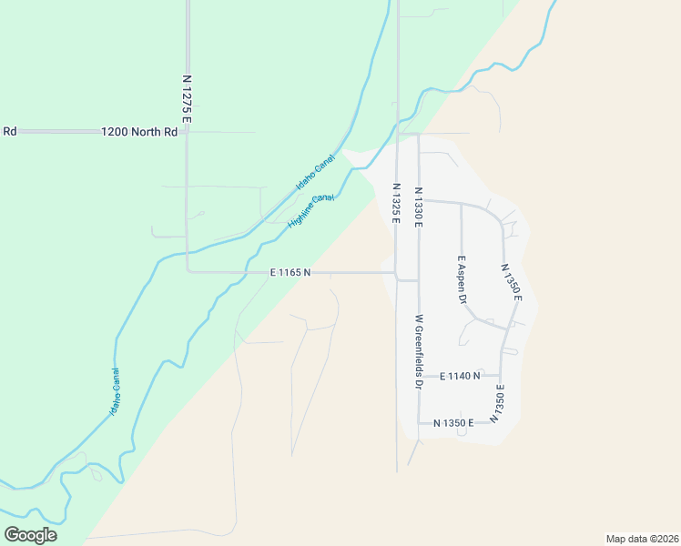 map of restaurants, bars, coffee shops, grocery stores, and more near 1315 East 1165 North in Shelley