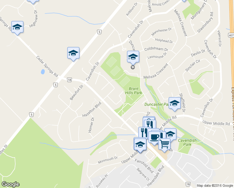 map of restaurants, bars, coffee shops, grocery stores, and more near 2131 Pear Tree Lane in Burlington