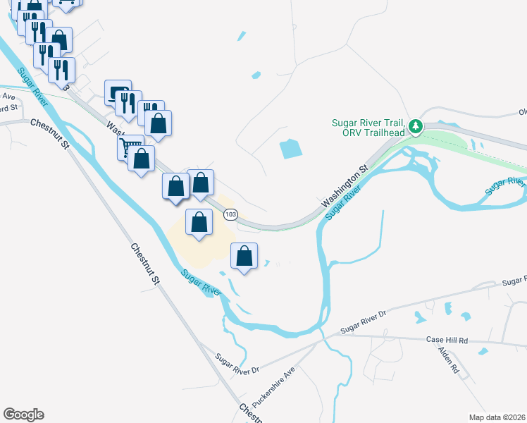 map of restaurants, bars, coffee shops, grocery stores, and more near 61 Petrin Heights Road in Claremont