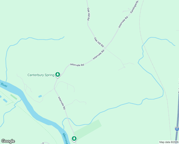 map of restaurants, bars, coffee shops, grocery stores, and more near 345 Intervale Road in Canterbury