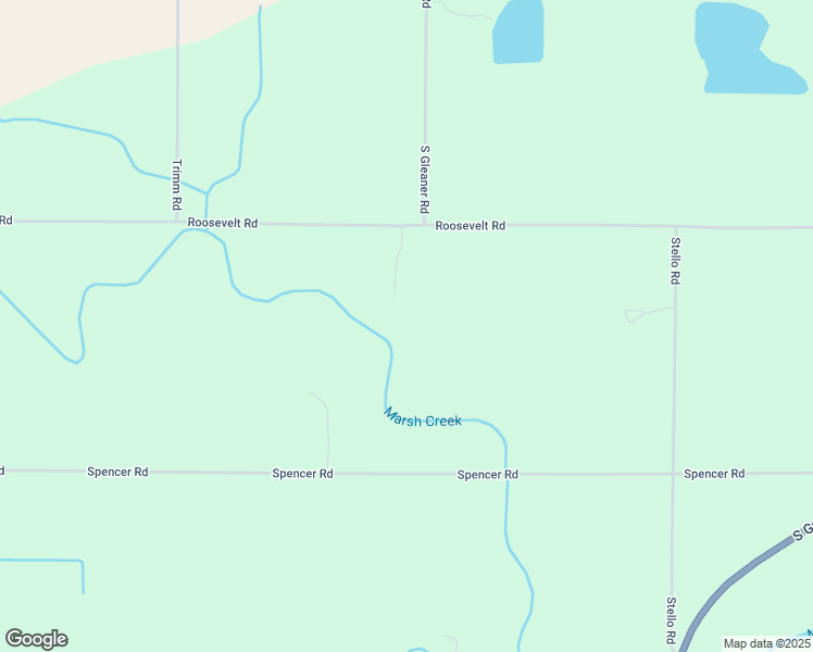 map of restaurants, bars, coffee shops, grocery stores, and more near 12053 Roosevelt Road in Saginaw