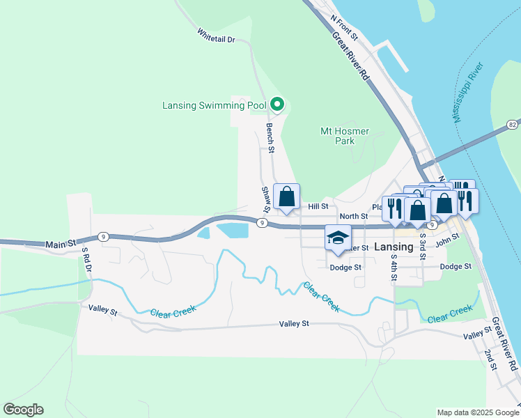 map of restaurants, bars, coffee shops, grocery stores, and more near 801-825 Old Road No 29 in Lansing
