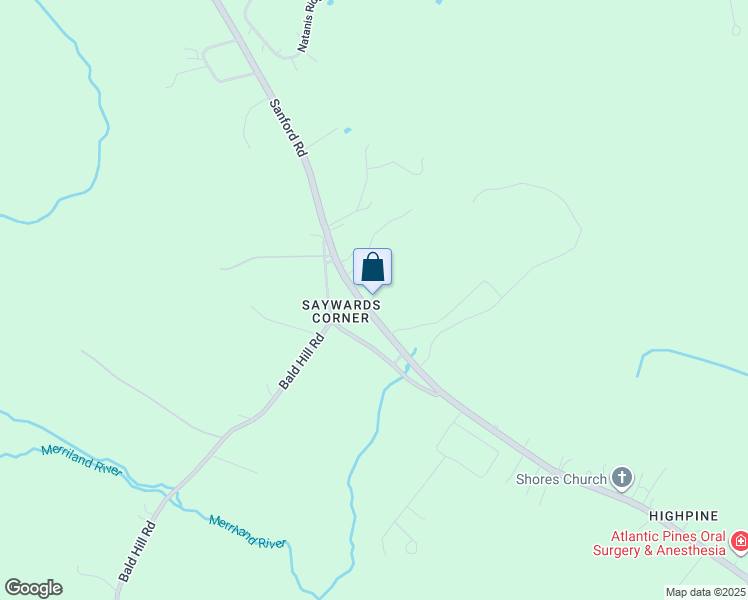 map of restaurants, bars, coffee shops, grocery stores, and more near 2335 Sanford Road in Wells