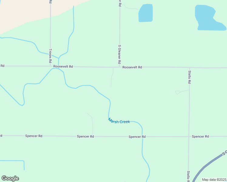 map of restaurants, bars, coffee shops, grocery stores, and more near 12053 Roosevelt Road in Saginaw