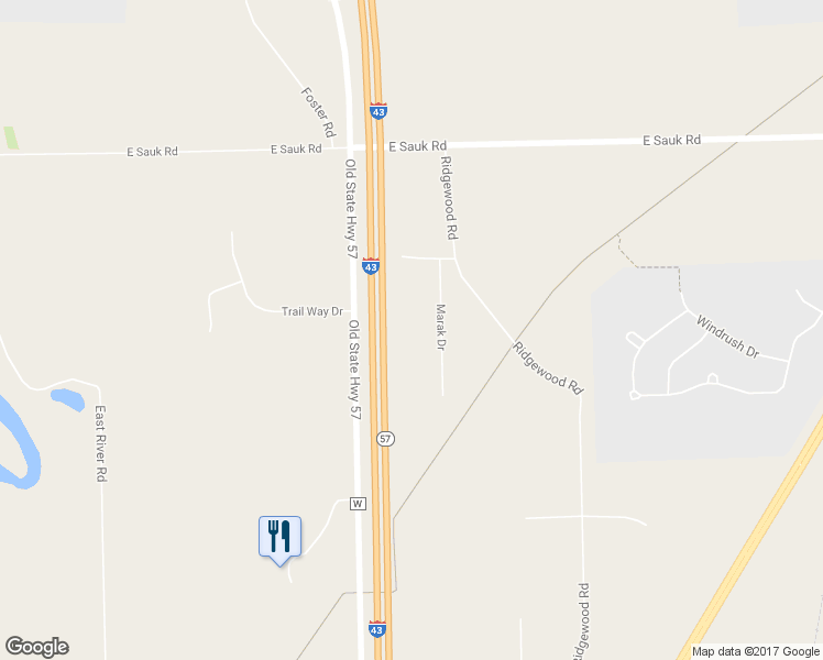 map of restaurants, bars, coffee shops, grocery stores, and more near 2387 Marak Drive in Grafton