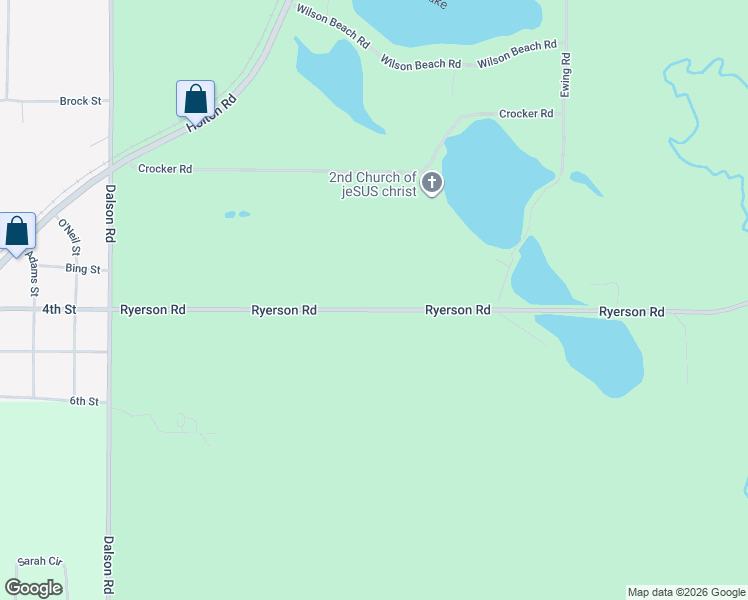 map of restaurants, bars, coffee shops, grocery stores, and more near 3854 Ryerson Road in Twin Lake