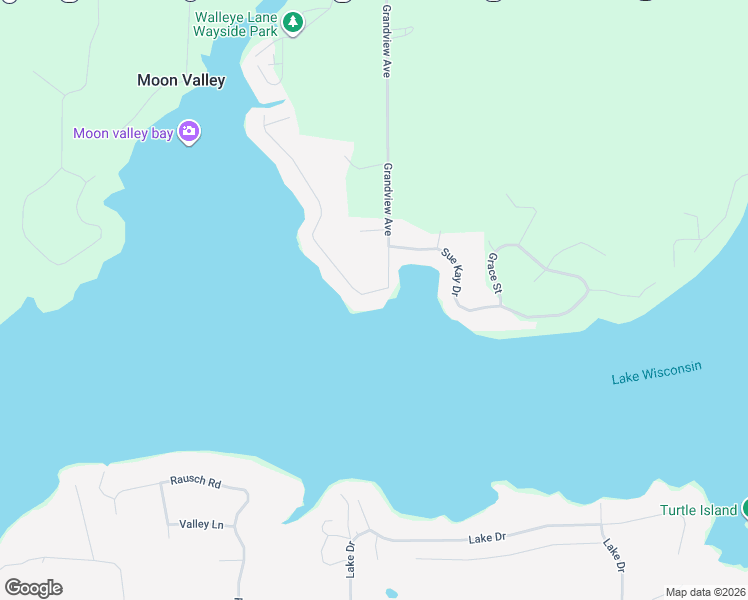 map of restaurants, bars, coffee shops, grocery stores, and more near S7739 West Grandview Avenue in Merrimac