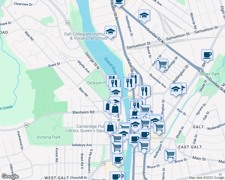 map of restaurants, bars, coffee shops, grocery stores, and more near 26 Hobson Street in Cambridge