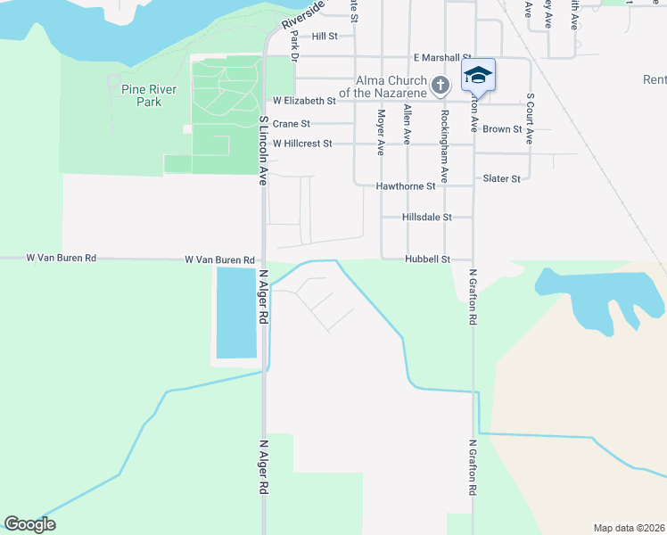 map of restaurants, bars, coffee shops, grocery stores, and more near 238 Ruby Court in Alma