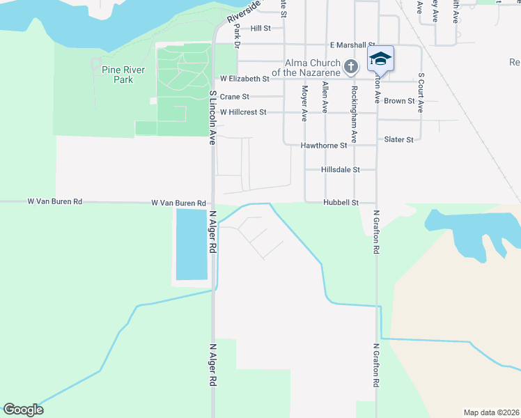 map of restaurants, bars, coffee shops, grocery stores, and more near 238 Ruby Court in Alma