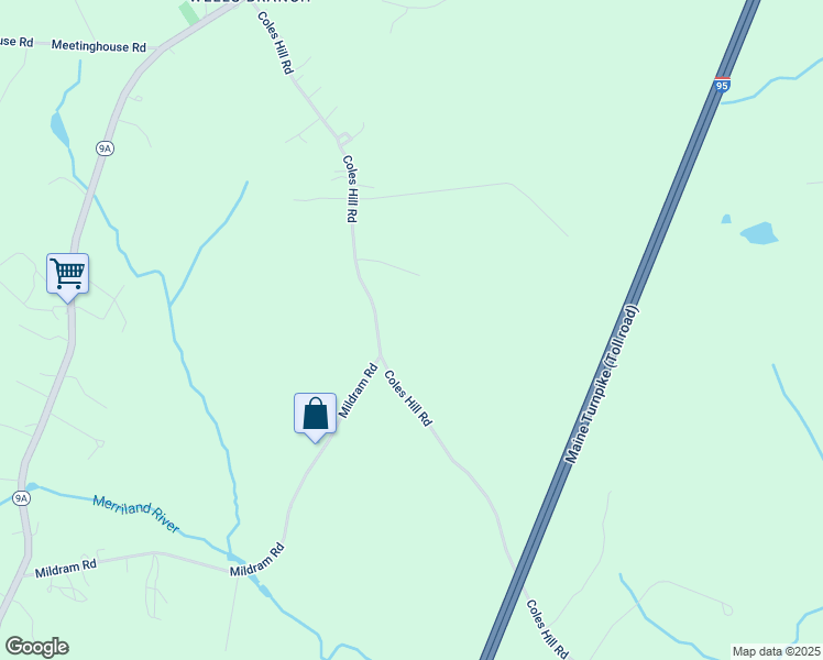 map of restaurants, bars, coffee shops, grocery stores, and more near 1027 Coles Hill Road in Wells