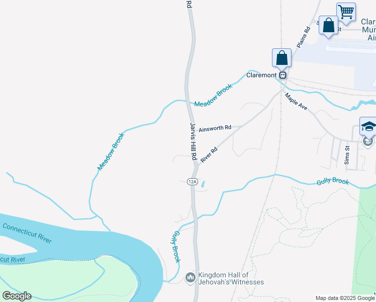 map of restaurants, bars, coffee shops, grocery stores, and more near 531 Jarvis Hill Road in Claremont