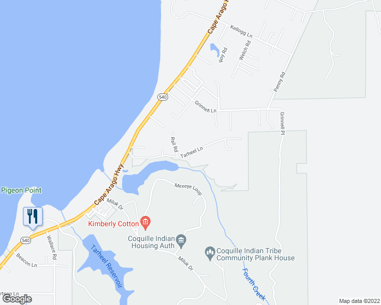map of restaurants, bars, coffee shops, grocery stores, and more near 855 Tarheel Boulevard in Coos Bay