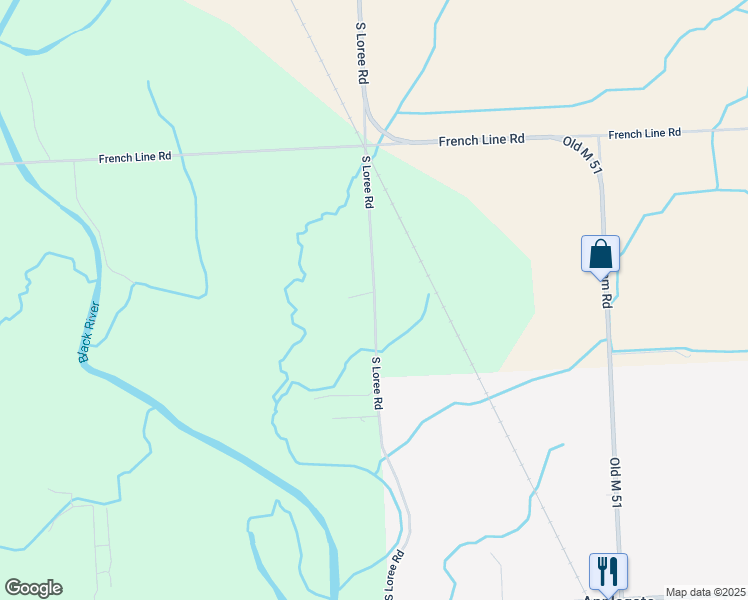map of restaurants, bars, coffee shops, grocery stores, and more near 2164 South Loree Road in Applegate