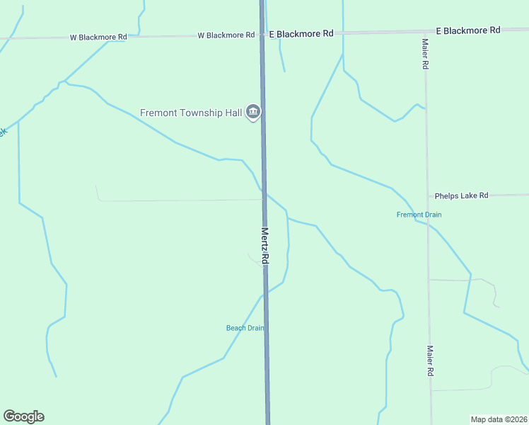 map of restaurants, bars, coffee shops, grocery stores, and more near 5150 Mertz Road in Mayville