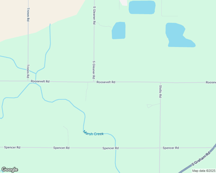 map of restaurants, bars, coffee shops, grocery stores, and more near 11917 Roosevelt Road in Saginaw