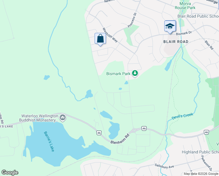 map of restaurants, bars, coffee shops, grocery stores, and more near 273 Bismark Drive in Cambridge