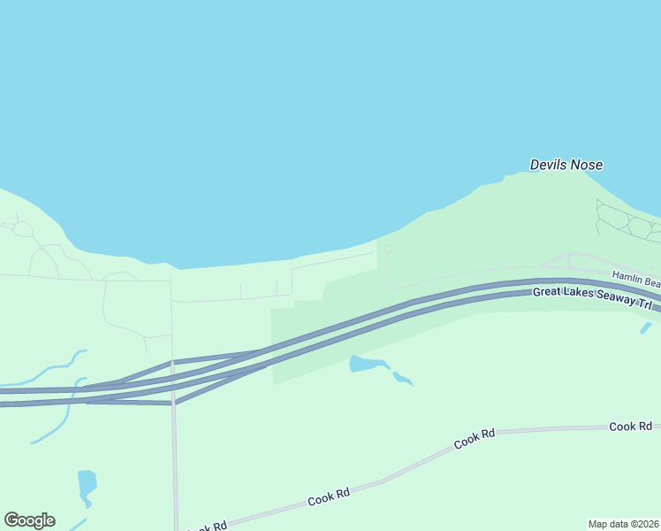 map of restaurants, bars, coffee shops, grocery stores, and more near 9577 Beachwood Park Road in Hamlin
