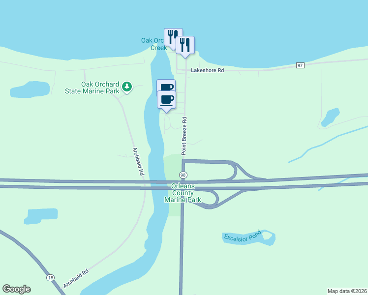 map of restaurants, bars, coffee shops, grocery stores, and more near 1028 Point Breeze Road in Kent