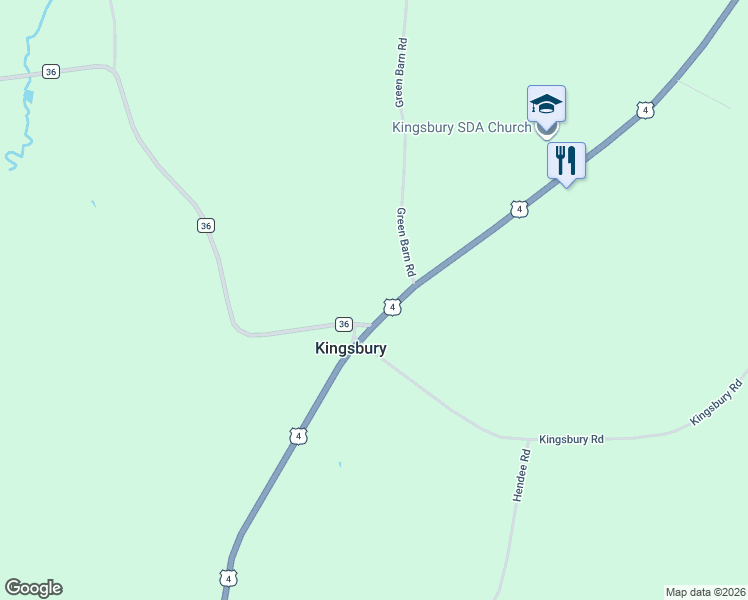 map of restaurants, bars, coffee shops, grocery stores, and more near 4th Street in Hudson Falls