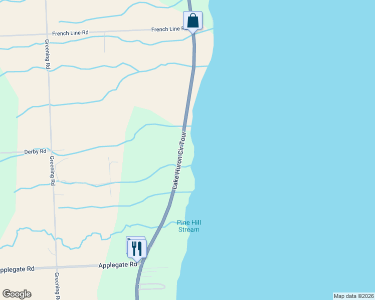 map of restaurants, bars, coffee shops, grocery stores, and more near 2255 Lakeshore Road in Applegate
