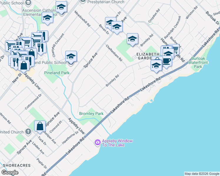 map of restaurants, bars, coffee shops, grocery stores, and more near 198 White Pines Drive in Burlington