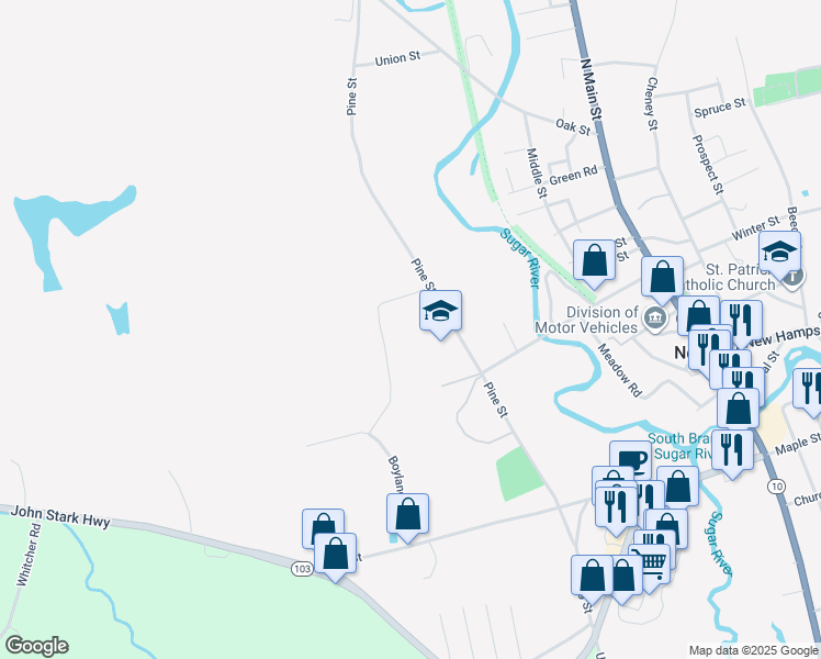 map of restaurants, bars, coffee shops, grocery stores, and more near 88 Pine Street in Newport