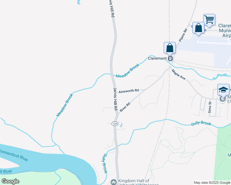 map of restaurants, bars, coffee shops, grocery stores, and more near 531 Jarvis Hill Road in Claremont