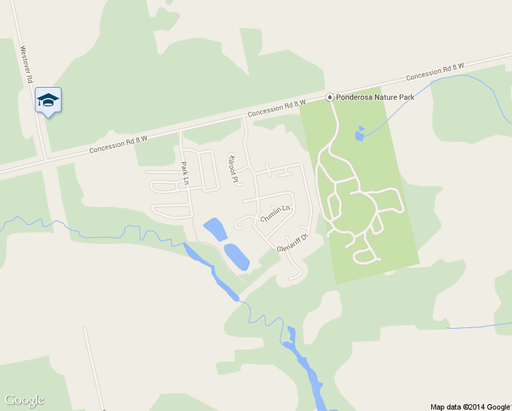 map of restaurants, bars, coffee shops, grocery stores, and more near 136 Glenariff Drive in Hamilton