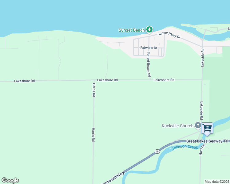 map of restaurants, bars, coffee shops, grocery stores, and more near 13038 Lakeshore Road in Waterport