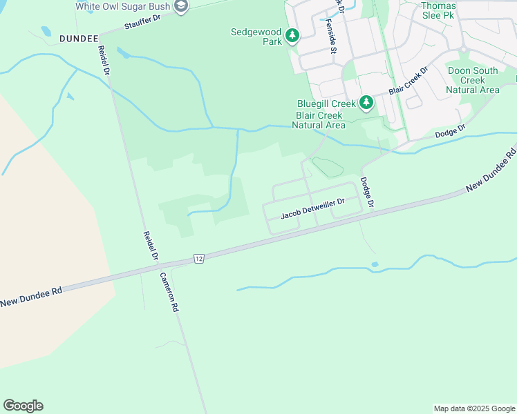 map of restaurants, bars, coffee shops, grocery stores, and more near 1249 New Dundee Road in Ayr