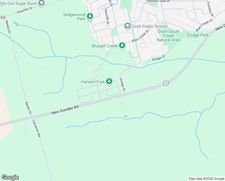map of restaurants, bars, coffee shops, grocery stores, and more near 27 Jacob Detweiller Drive in Kitchener