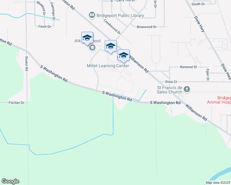 map of restaurants, bars, coffee shops, grocery stores, and more near 5031 South Washington Road in Saginaw