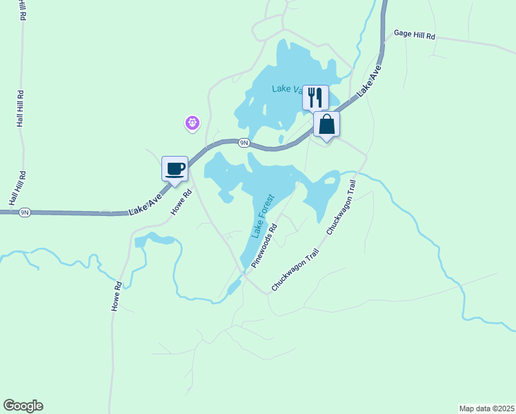 map of restaurants, bars, coffee shops, grocery stores, and more near 16 Tall Pines Drive in Lake Luzerne