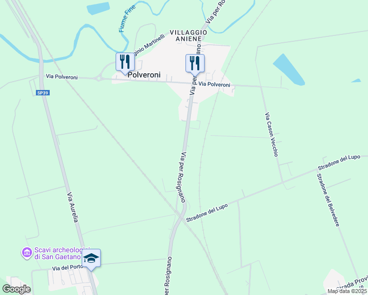 map of restaurants, bars, coffee shops, grocery stores, and more near 24 Via per Rosignano in Provincia di Livorno