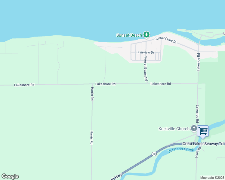 map of restaurants, bars, coffee shops, grocery stores, and more near 13038 Lakeshore Road in Waterport