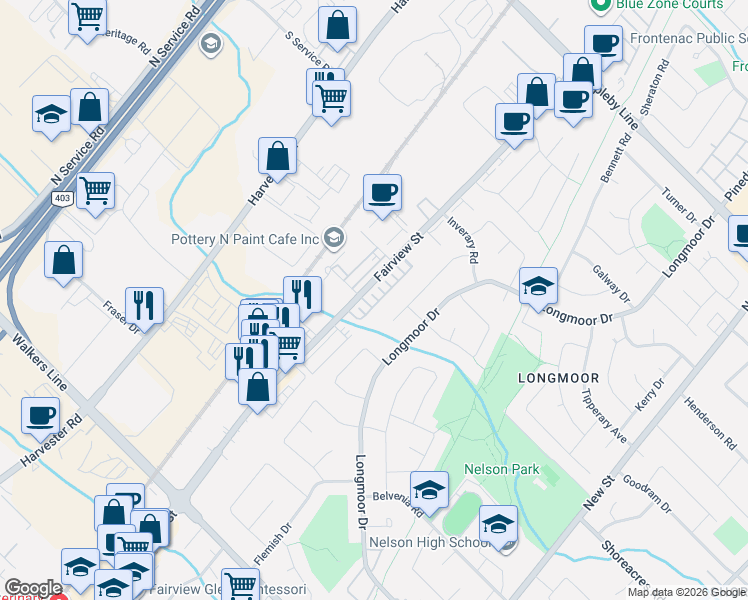 map of restaurants, bars, coffee shops, grocery stores, and more near 624 Maude Common in Burlington