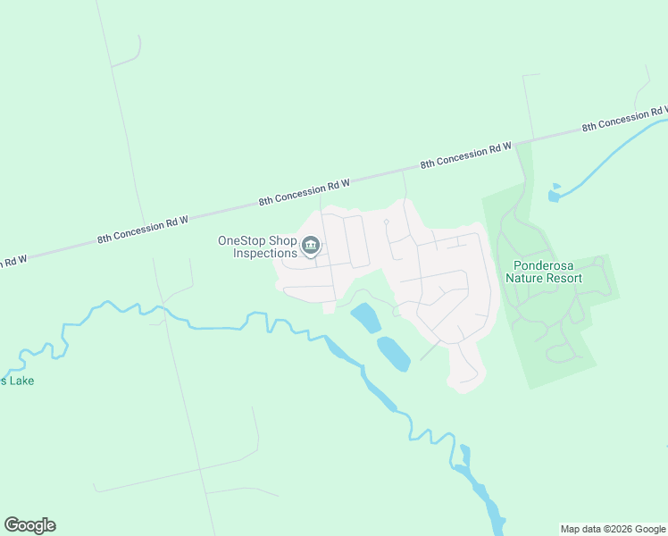 map of restaurants, bars, coffee shops, grocery stores, and more near 43 Park Lane in Hamilton