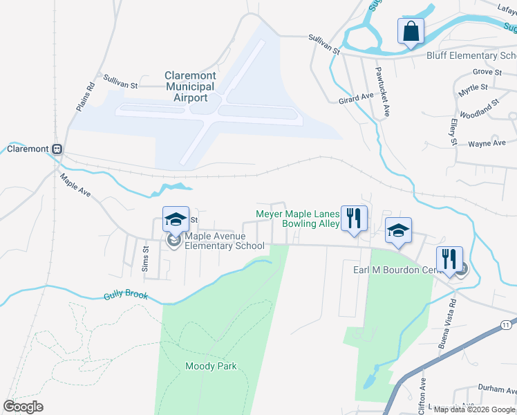 map of restaurants, bars, coffee shops, grocery stores, and more near 16 Lindy Avenue in Claremont