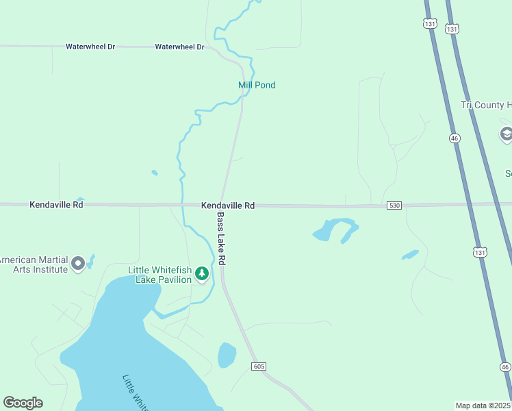 map of restaurants, bars, coffee shops, grocery stores, and more near County Road 530 in Howard City